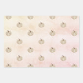Pompoen crème roos gouden roze herfst inpakpapier vel (Voorkant)