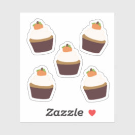 Pompoen Cupcake - Venyl Sticker Sheet