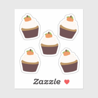 Pompoen Cupcake - Venyl Sticker Sheet