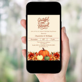 Pompoen dankbare gezegende Thanksgiving Diner Kaart