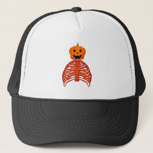pompoen de skelet halloween trucker pet