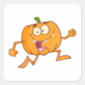 Pompoen draaien vierkante sticker (Voorkant)