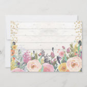 Pompoen eerste verjaardag uitnodiging Floral Gold (Achterkant)