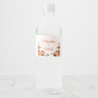Pompoen Eerste Verjaardag Waterfles Etiket