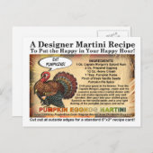 Pompoen Eggnog Thanksgiving Martini Recept Kaart (Voorkant / Achterkant)