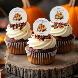 Pompoen Elegant Rustieke Thanksgiving Feest Ronde Sticker