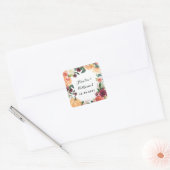 Pompoen Elegante Herfst Bloemen Rustieke Thema Bru Vierkante Sticker (Envelop)