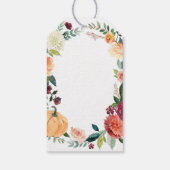 Pompoen Elegante Herfst Bloemige Rustieke Trouwfav Cadeaulabel (Achterkant)