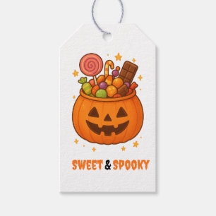 Pompoen Emmer Vol Zoetigheden - Halloween Cadeaulabel