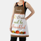 Pompoen en bladeren typografie Thanksgiving Schort (Insitu)