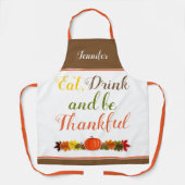 Pompoen en bladeren typografie Thanksgiving Schort (Voorkant)