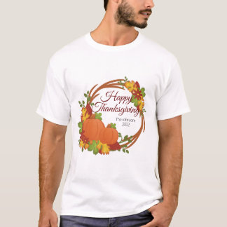 Pompoen en Bloem Thanksgiving Krans T-shirt