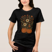 pompoen en bloem Tri-Blend shirt (Voorkant)