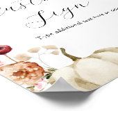 Pompoen en Bourgogne Bloemen Aangepaste Tekst Teke Poster (Hoek)