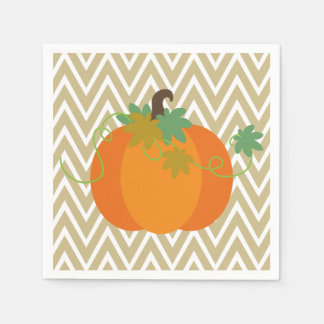 Pompoen en Chevron Zigzag Patroon Papier Servetten