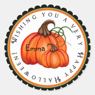 pompoen en gastronomische weekmakers ronde sticker