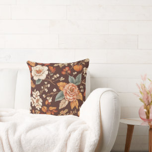 Pompoen en herfst bloemen kussen