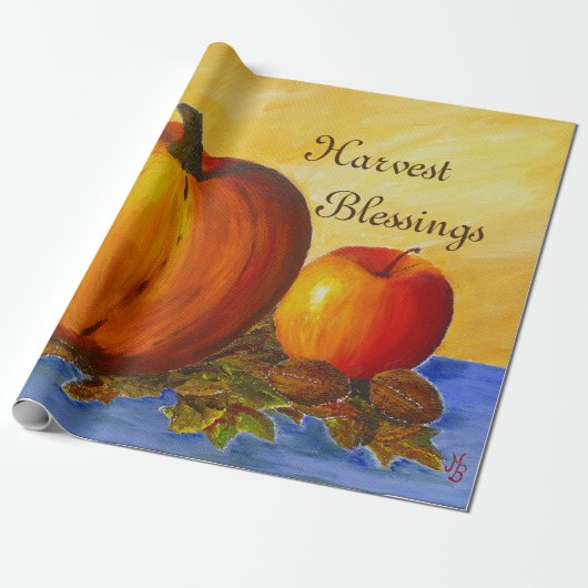 Pompoen en Nuts Cadeaupapier (Uitgerold)