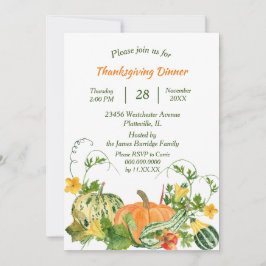 Pompoen en Squash Bounty Thanksgiving Diner Kaart