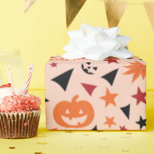 Pompoen en sterren Halloween inpakpapier