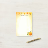 Pompoen en vallen laat alles achter om opmerkingen post-it® notes (Op bureau)