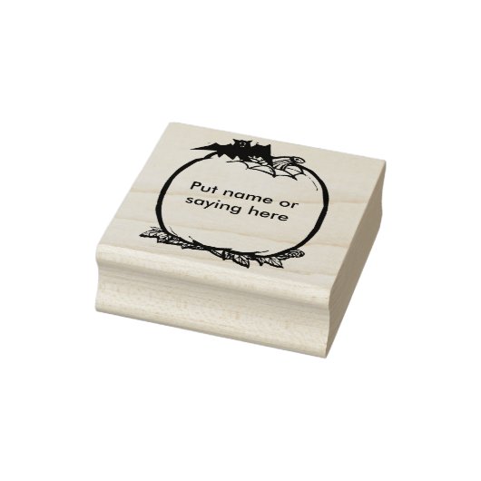 Pompoen en vleermuisblanco 2, kunststempel 	rubberstempel (Stempel)