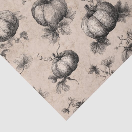 pompoen en wijnstok graveerpatroon tissuepapier (Detail)