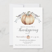 Pompoen en wijnstokken Thanksgiving Diner | Wit Kaart (Voorkant)