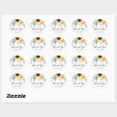 Pompoen en Zonnebloem Fall Wedding Dank u Ronde Sticker (Vel)