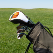 Pompoen en zwarte bril met rode rand golfheadcover (Insitu)