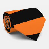 Pompoen en Zwarte Giant Horizontale Strepen Stropdas (Opgerold)