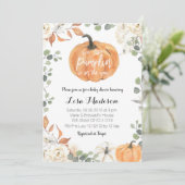 Pompoen eucalyptus genderneutraal baby shower Herf Kaart (Staand voorkant)