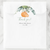 Pompoen eucalyptus herfst gebladerte gunst dank u ronde sticker (Tas)