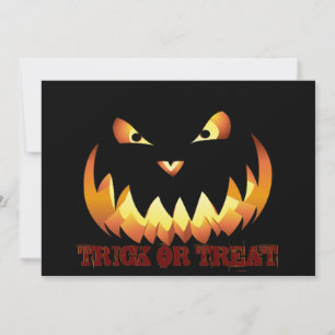 Pompoen Face 4 voor Halloween Kaart