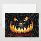 Pompoen Face 4 voor Halloween Kaart (Voorkant / Achterkant)