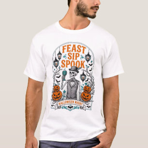 Pompoen Feest Skelet Halloween Festiviteit Slurk S T-shirt