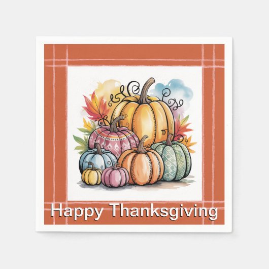 Pompoen feestelijk servet (Voorkant)