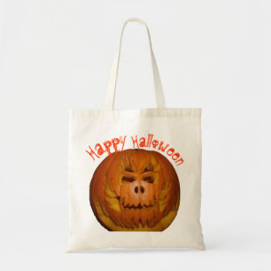 Pompoen, Flaming Skull Tote Bag