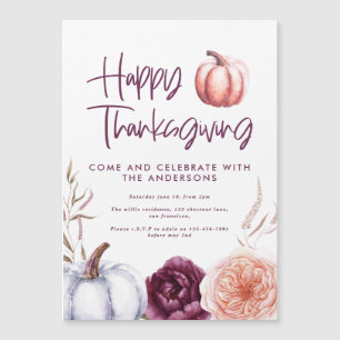 pompoen florale herfst paarse perzik Thanksgiving