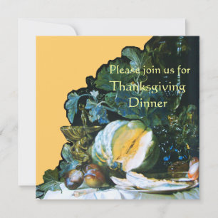POMPOEN, FRUIT EN GLASWERK Thanksgiving Dinner Kaart