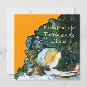 POMPOEN, FRUITEN EN GLASWERK Thanksgiving Dinner Kaart