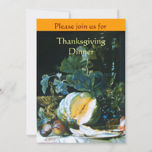 POMPOEN, FRUITEN EN GLASWERK Thanksgiving Dinner Kaart