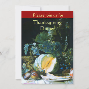 POMPOEN, FRUITEN EN GLASWERK Thanksgiving Dinner Kaart