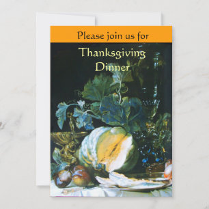 POMPOEN, FRUITEN EN GLAZENWARE Thanksgiving Dinner Kaart
