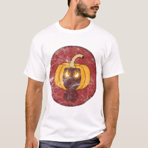 Pompoen gasmasker Halloween-ontwerp T-shirt