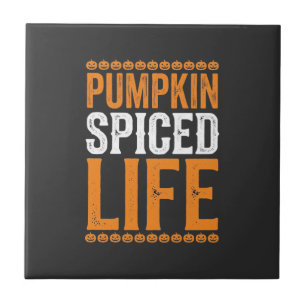 Pompoen gekruid leven Halloween typografie ontwerp Tegeltje