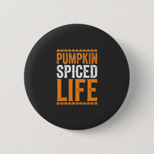 Pompoen gekruid leven Halloween Typography Design_ Ronde Button 5,7 Cm