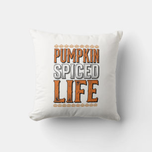 Pompoen gekruid leven vintage Halloween-typografie Kussen