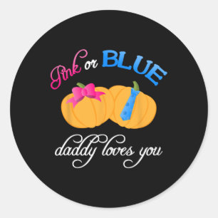 Pompoen Geslacht Onthullen Papa Loves You Herfst T Ronde Sticker