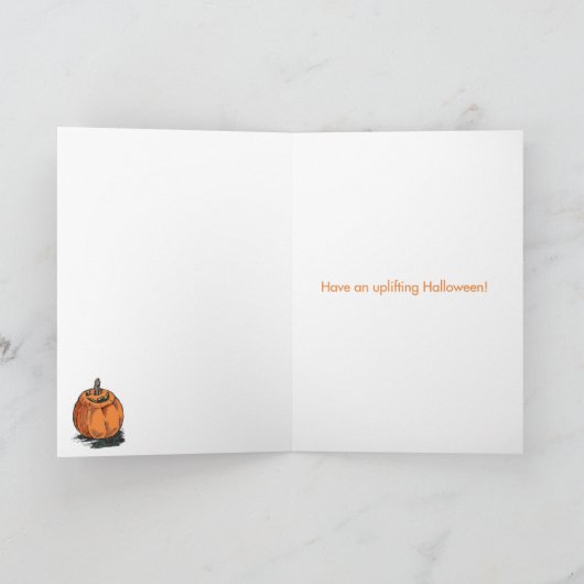 Pompoen Gezichtslifting Halloween Kaart (Binnen)